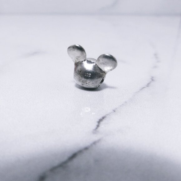 Mickey Mouse Solid Sterling Silver Traditional Slider Bracelet Charm - Picture 4 of 4